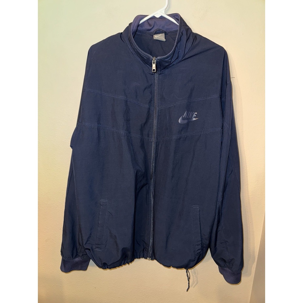 Nike Sportswear Mens XXL Navy Blue Full Zip Mesh Lined Windbreaker Jacket‎